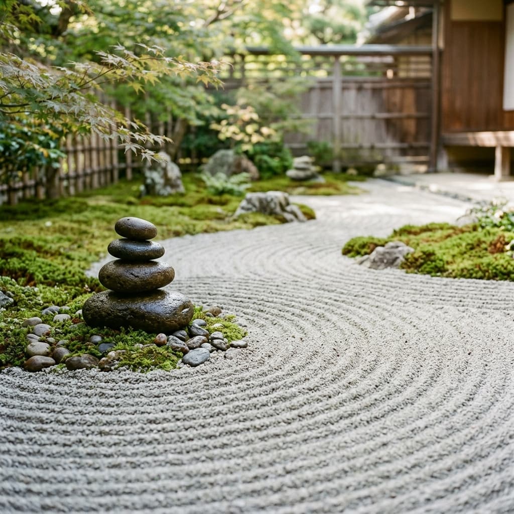 Zen bahçesi ve denge